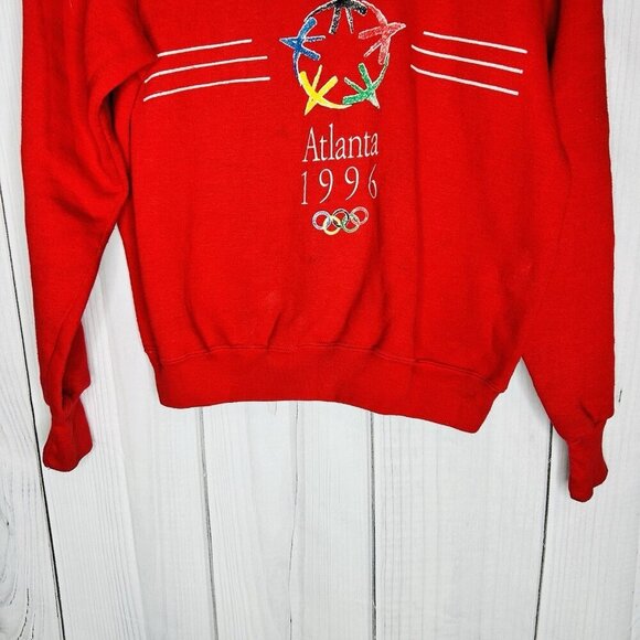 Healthknit 1996 Atlanta Olympics Printed Sweatshirt Made in USA Red Sz M (38-40) - Picture 4 of 7